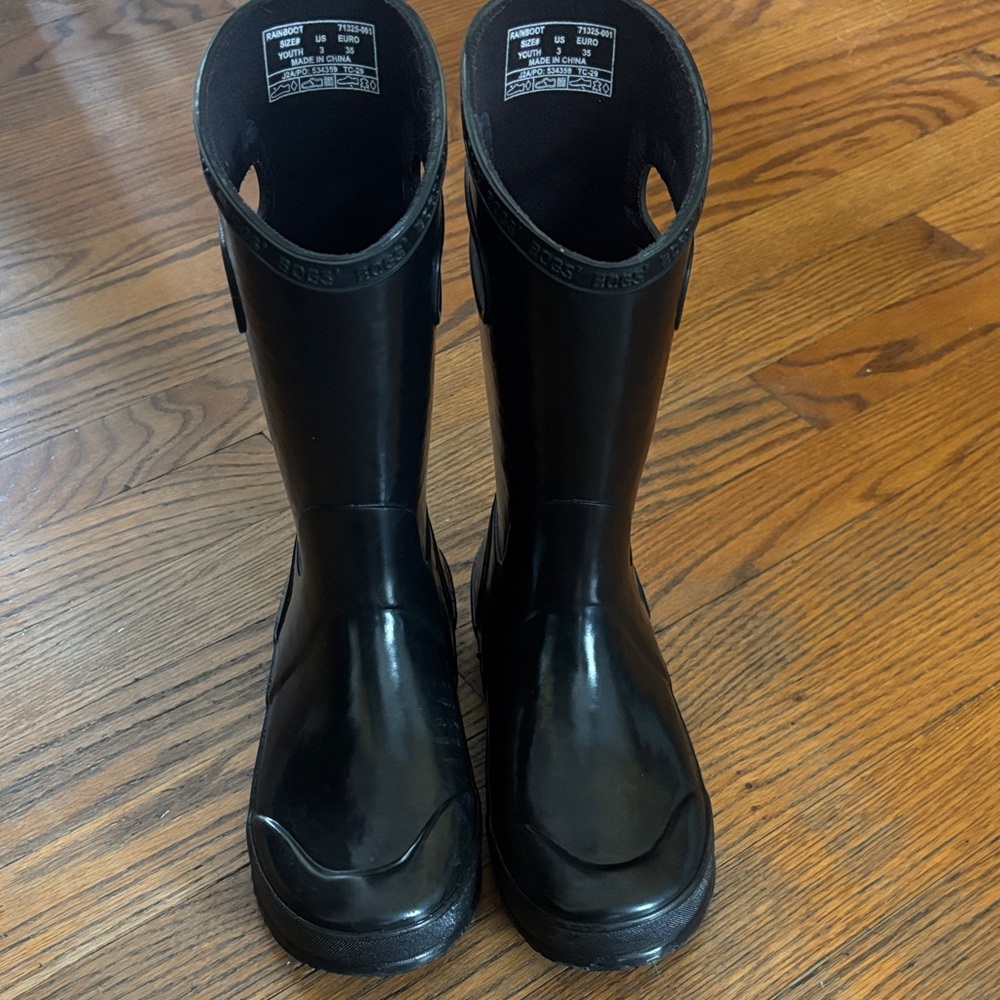 Bogs Black Kids Tall Rain Boots